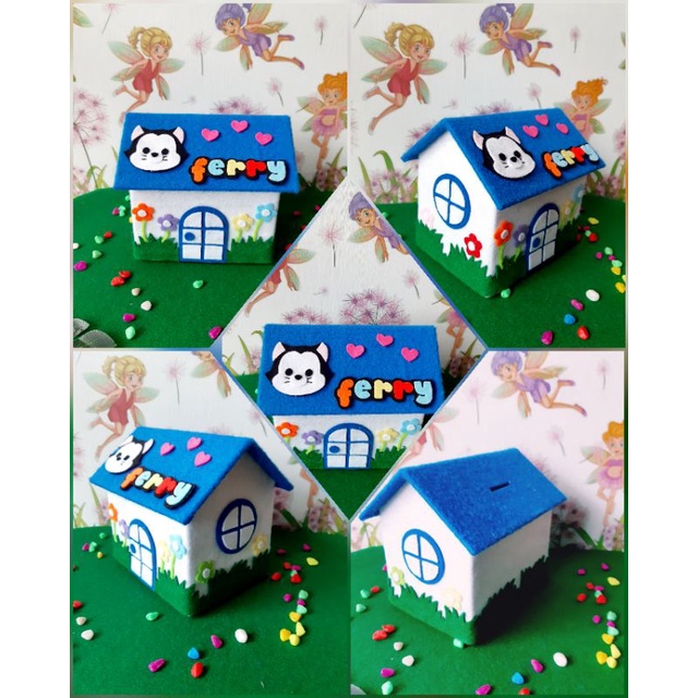 celengan rumah Flanel kucing lucu