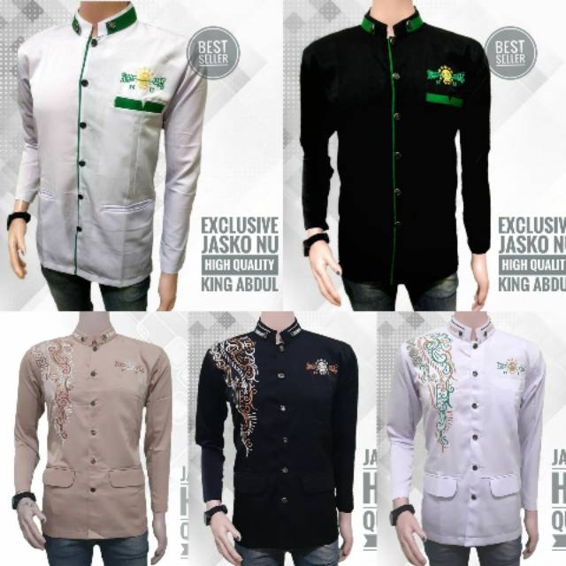 Jasko bordir NU warna putih hitam merah coklat hijau