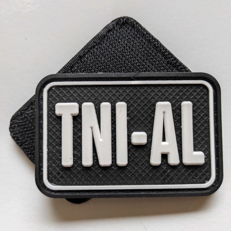 patch rubber TNI-AL tulisan putih/rubber patch tni al/tempelan emblem karet velcro