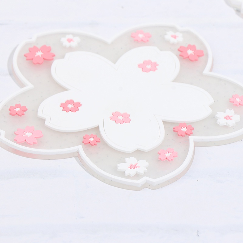 2pcs Cangkir Minum Desain Cherry Blossom Gaya Jepang Anti Slip Tahan Panas