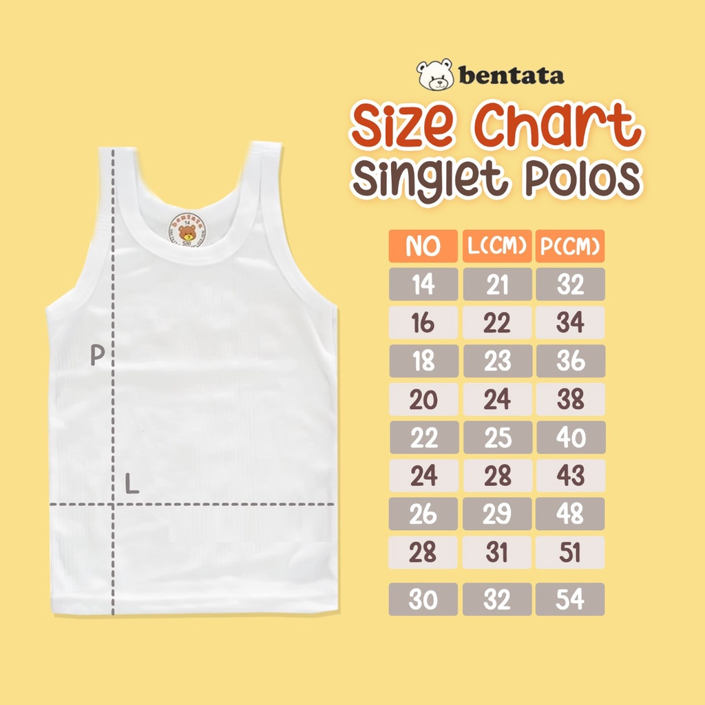 Paling Murah ! Bentata Singlet dalam Baby / Anak / baju dalam 1PCS