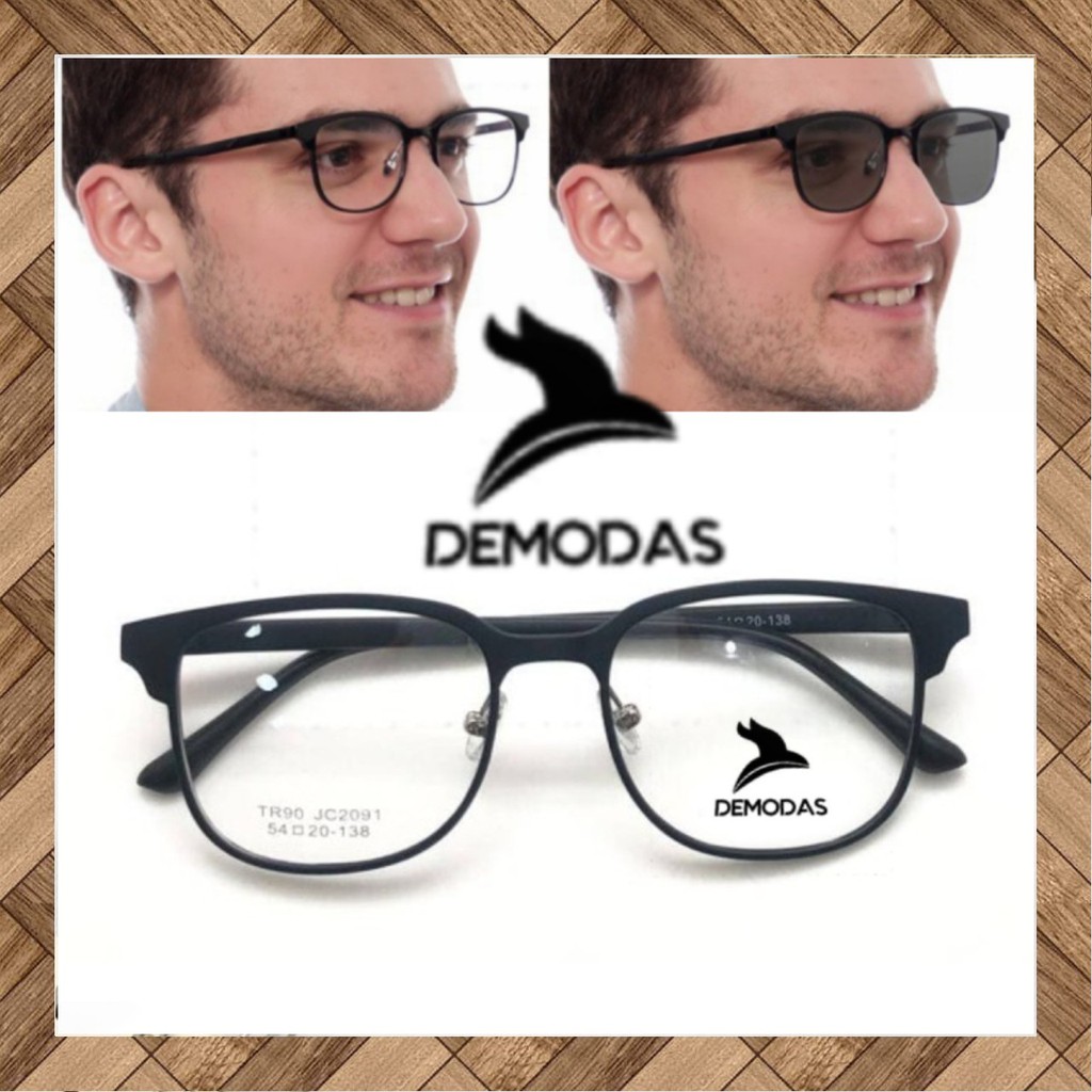 DEMODAS DG2091 Kacamata Unisex Lensa Photocromic Bluecromic Antiradiasi Blueray Minus Normal