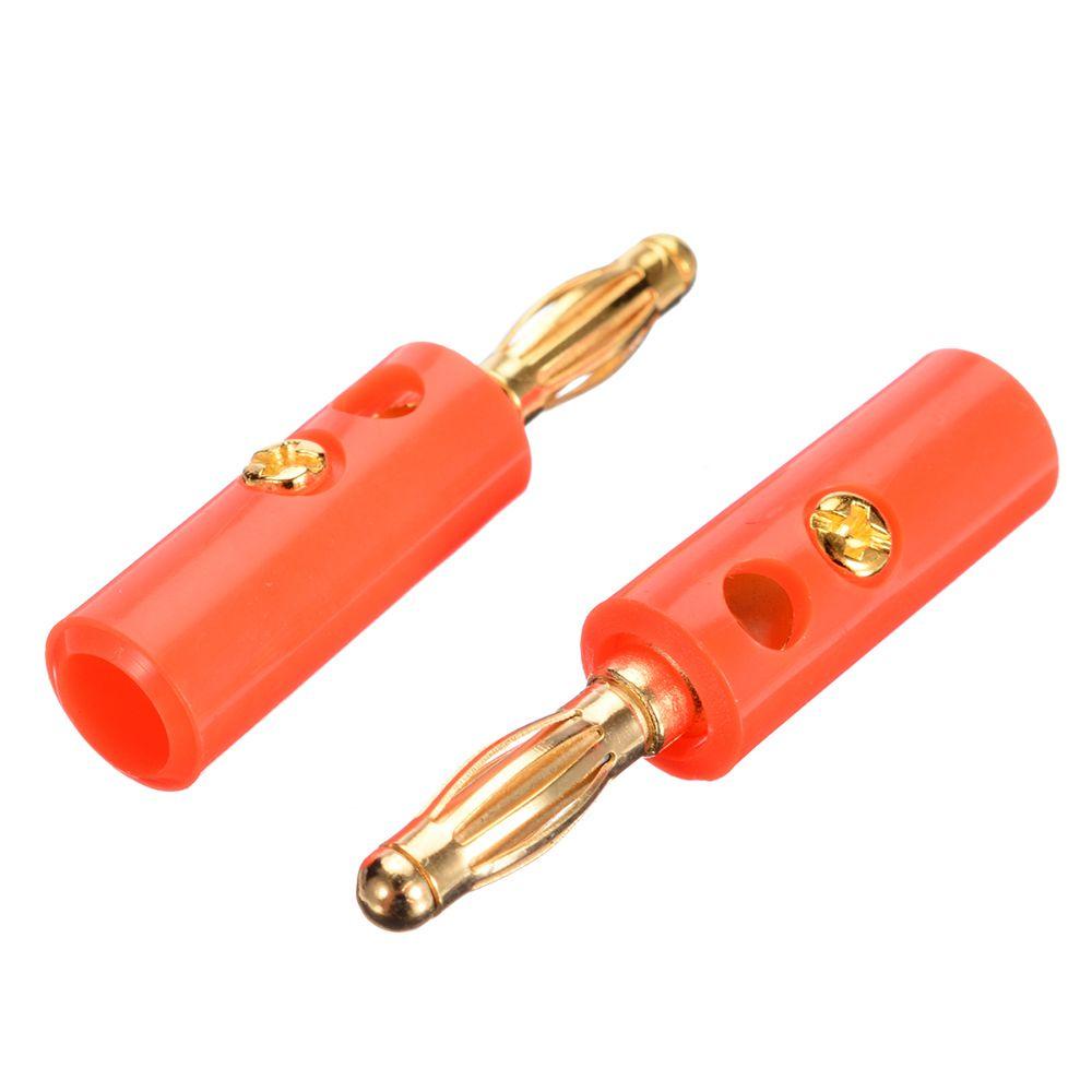 Nickolas1 Konektor 10pcs Speaker 4mm Kabel Kawat Adaptor Lapis Emas