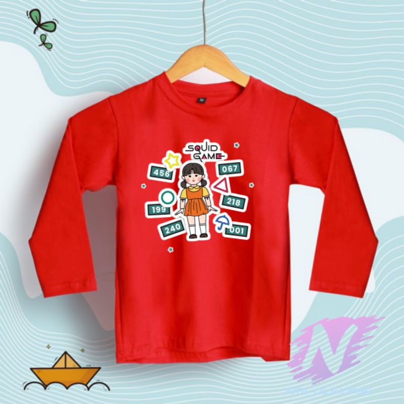 kaos lengan panjang anak squid game