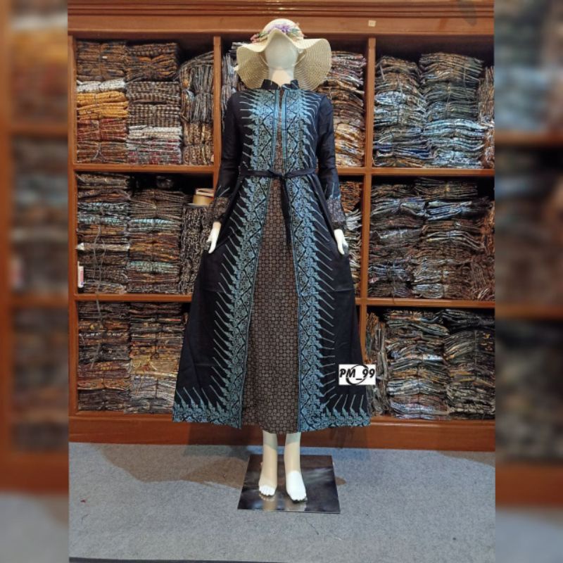 TERBARU Gamis Wanita Batik Cardi Bahan Katun JUMBO