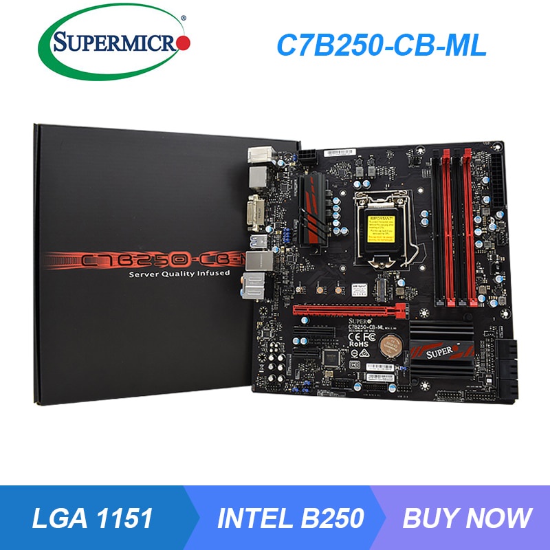 PREORDER Motherboard Set Motherboard 1151 For SUPERMICRO C7B250-CB-ML Intel B250 DDR4 64GB 6/7th Gen