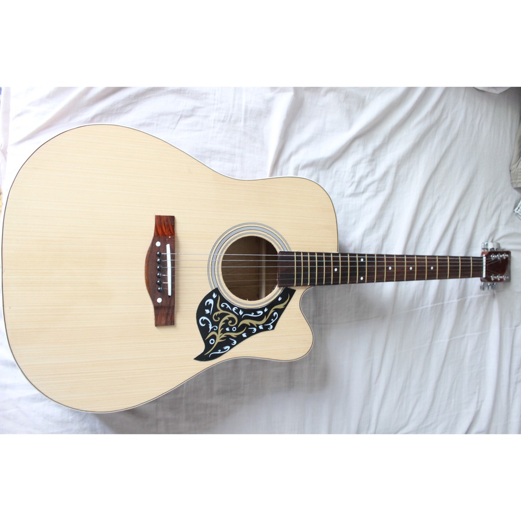 Gitar Akustik Natural SUNGKAI Custom Bonus TAS Murah F500