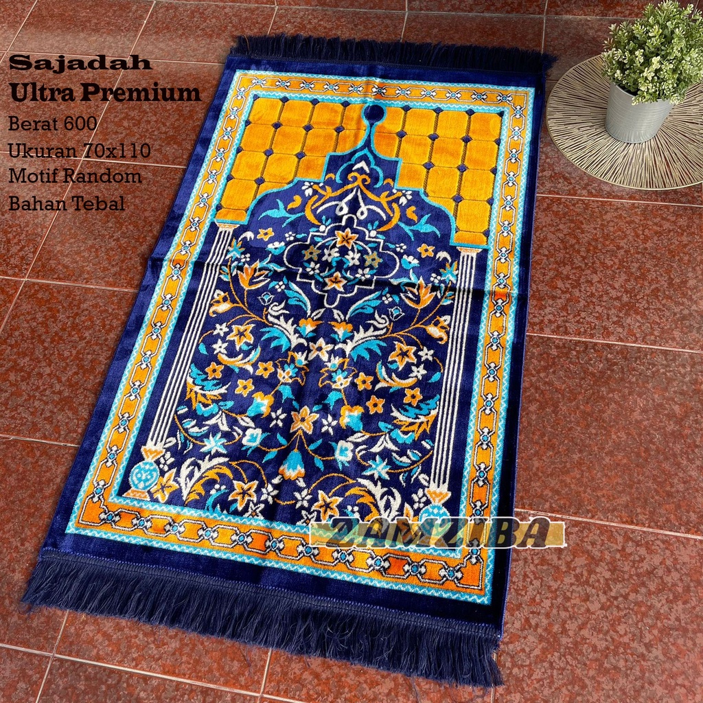 Sajadah Premium Turki Kulaitas Bulu Halus &amp; lembut  Tebal Motif Random Ukuran 70 x 110,Dewasa