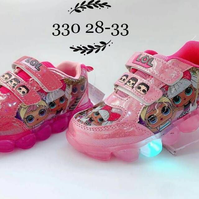 Sz 28-33 sepatu anak cewek lol led surprise/sepatu nyala lol led import/sepatu Frozen Elsa ana