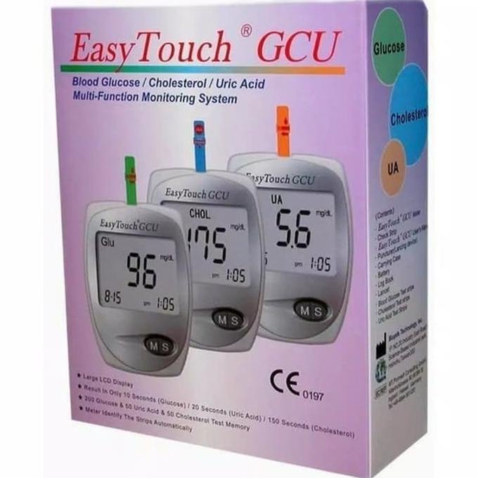 easy touch GCU alat tes gula darah alat cek darah kolesterol asam urat