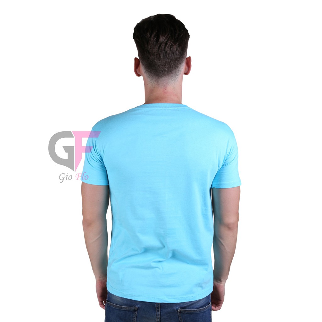 GIOFLO Baju Pria Kekinian T Shirt Casual Smart Lengan Pendek Biru / PLS 34