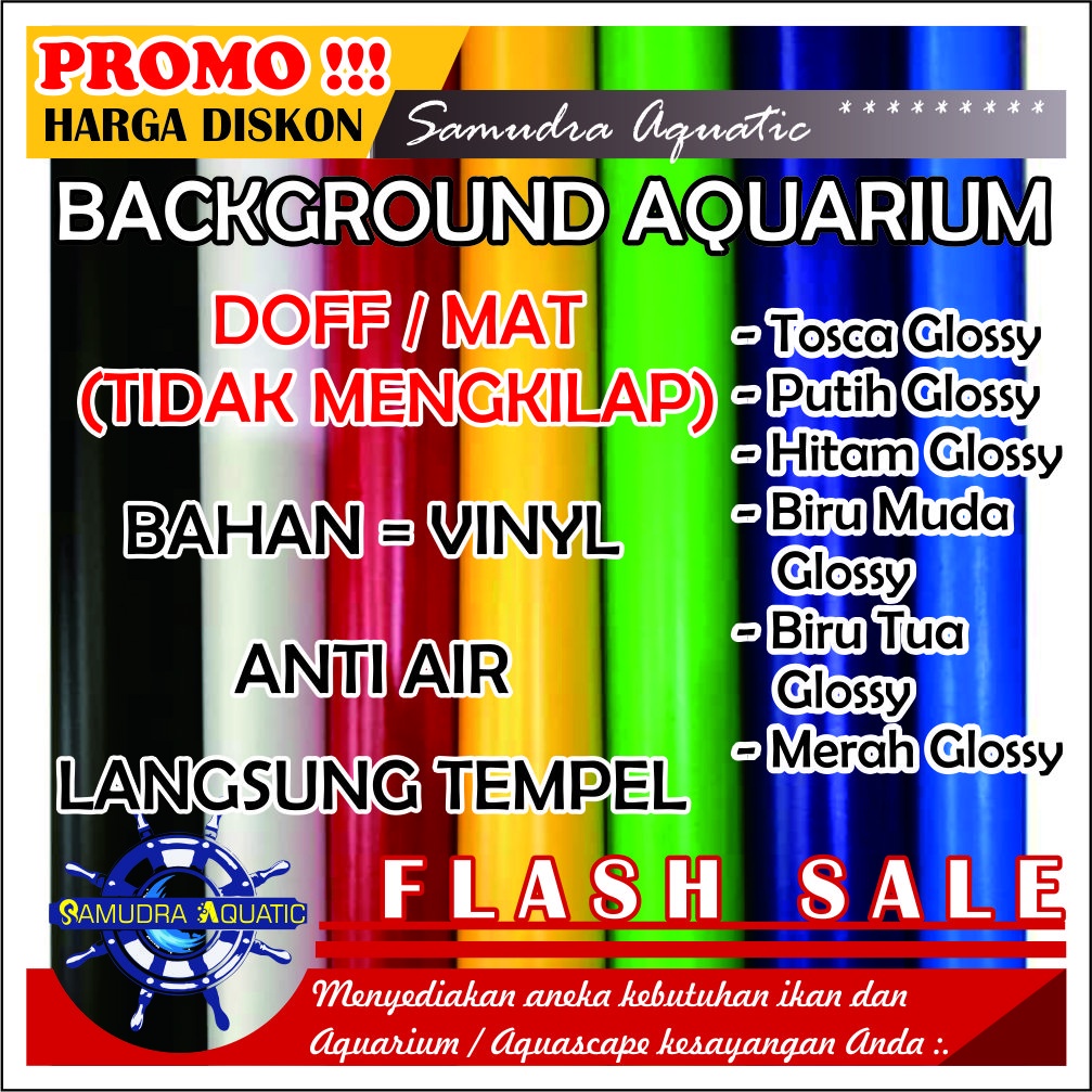 (DOFF, MATE, Tidak Mengkilap) Background Aquarium Aquascape SALE, Stiker Skotlet Aquarium Aquascape GRATIS PACKING KARDUS