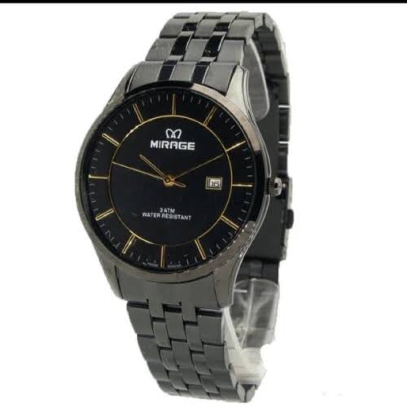 Jam Tangan Pria Mirage Original 8544M Black, silver, rosegold Dial