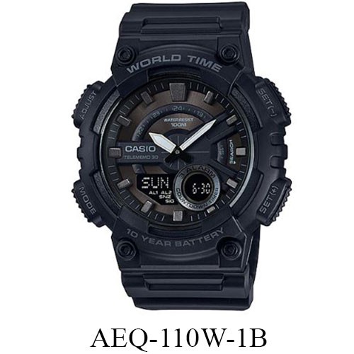 Casio Original  AEQ-110W/BW Jam Tangan Pria - Digital - Karet - G-shock