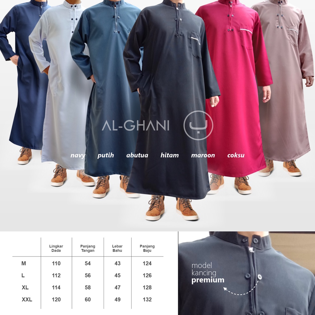 Baju Gamis Pria dewasa lengan panjang, baju gamis pria terbaru 2022, jubah pria gamis pria - ALGHANI