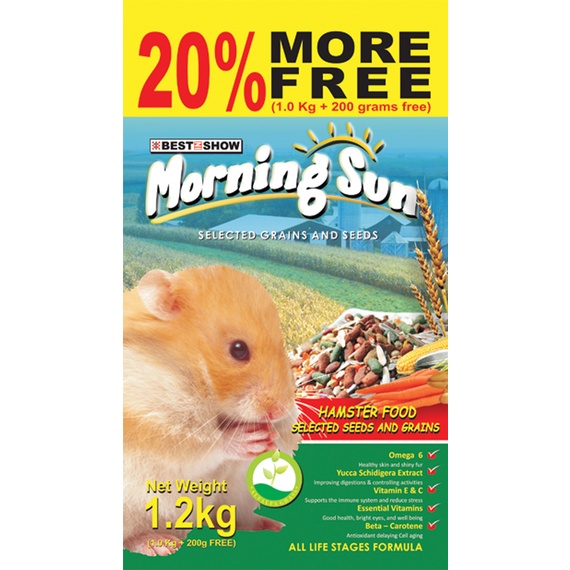 Best In Show Morning Sun Hamster Food Seed & Grain 1.2kg
