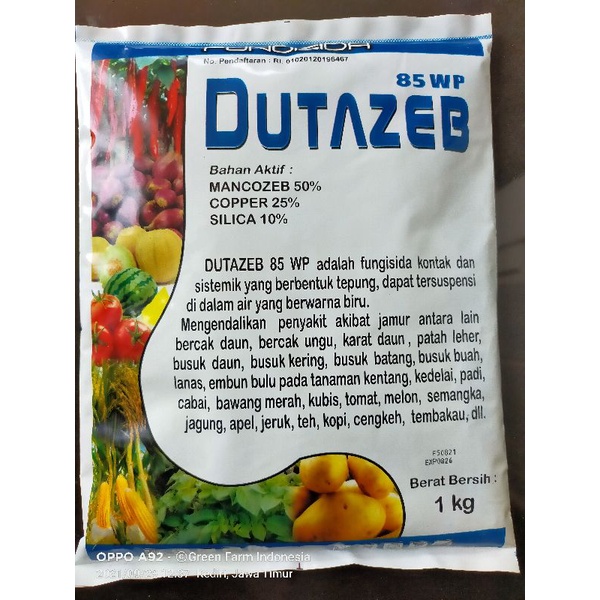 Dutazeb 85 wp Fungi Dg 3 Bahan Aktif Kontak Dan Sistemik Efektif Kendalikan Jamur