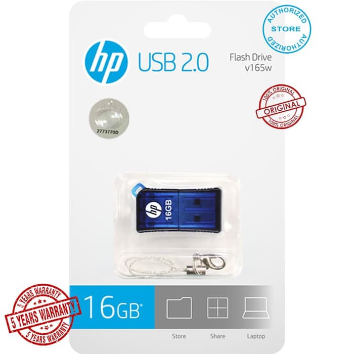 USB FLASHDISK HP ORIGINAL v165w- 16GB (BLUE)