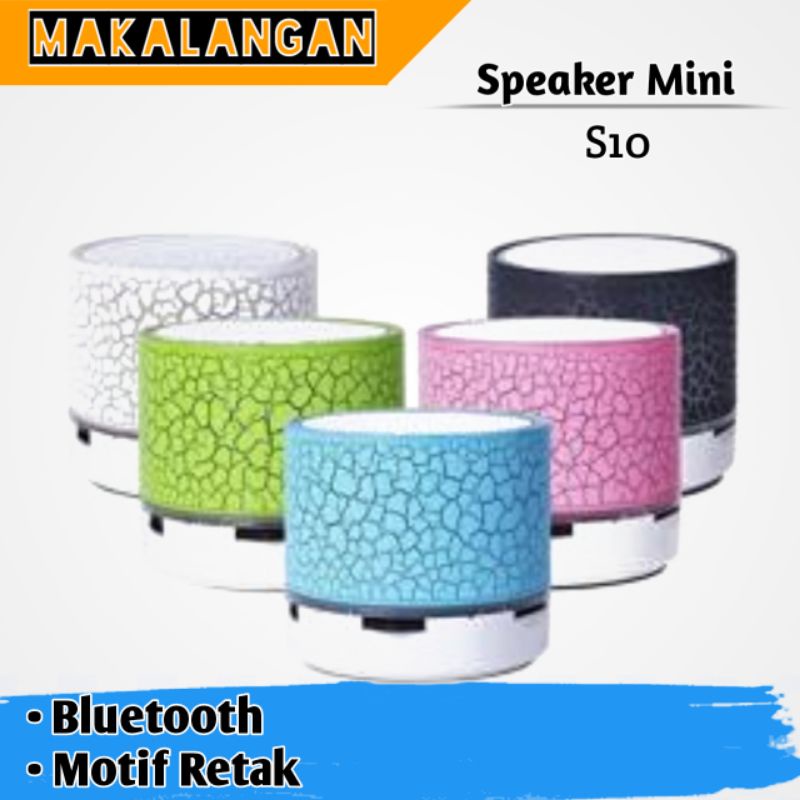 Speaker Mini S10 / Musik Box Bluetooth / Lampu LED Bluetooth / Musik Box Motif Corak