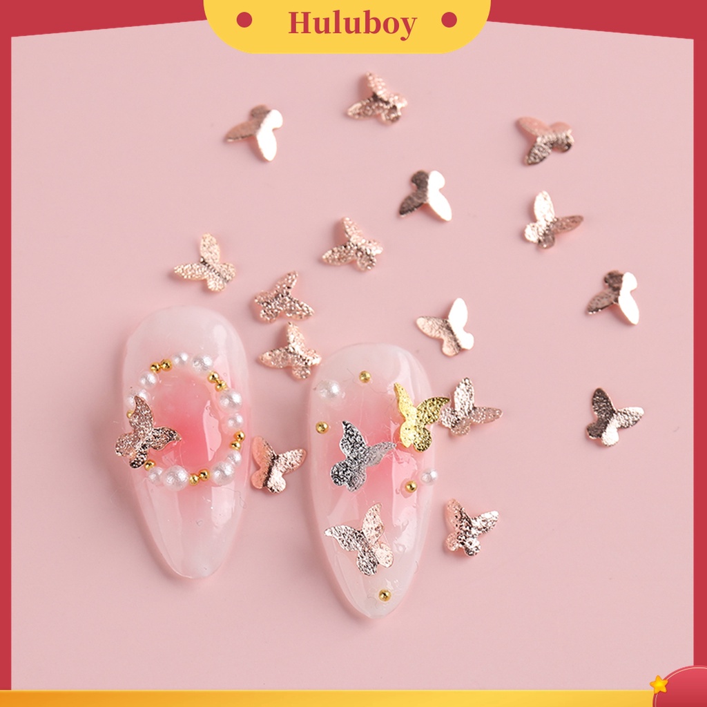 Huluboy Huluboy♡ Butterfly Ornamen Kupu-Kupu Bahan Metal Untuk Dekorasi Kuku