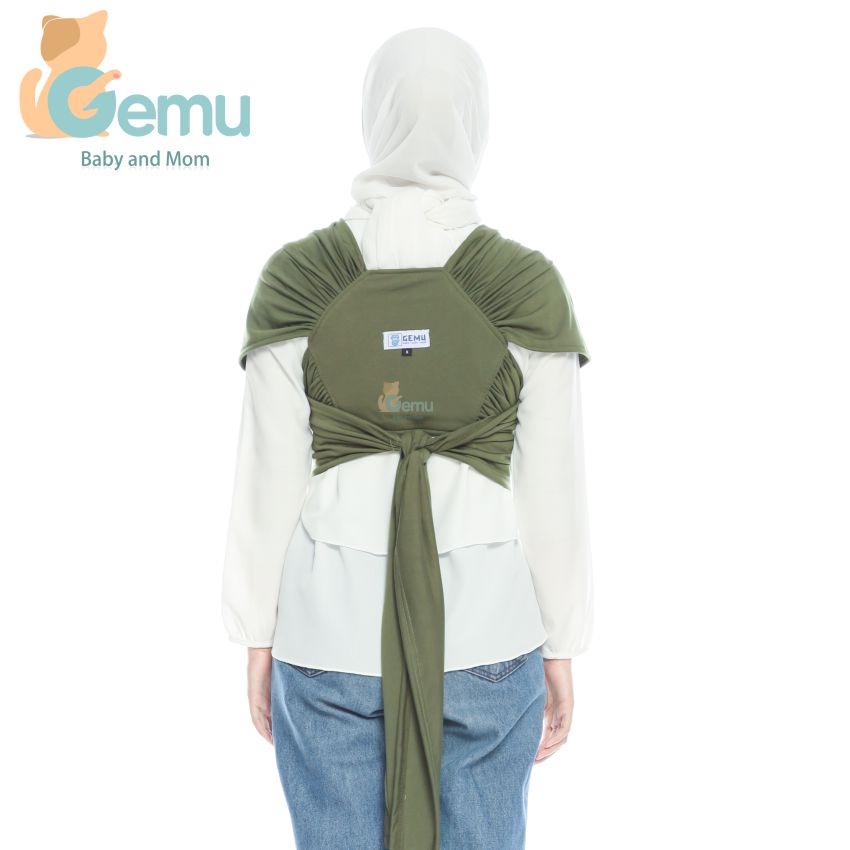 Gendongan Bayi Depan M Shape Baby Wrap 3in1 Geos Baby Instan Premium with Sash Belt GEMU