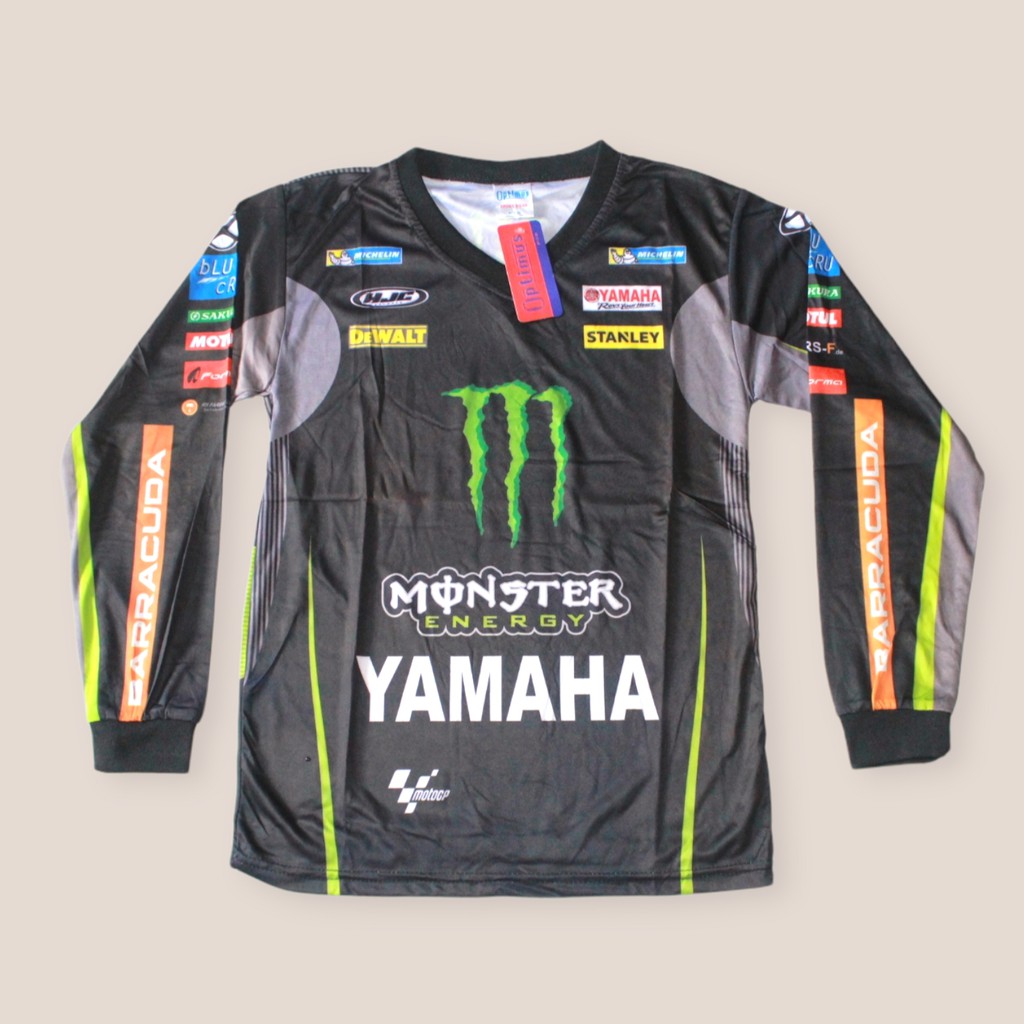 atasan baju yamaha monster energi/baju team yamaha anak tanggung lengan panjang