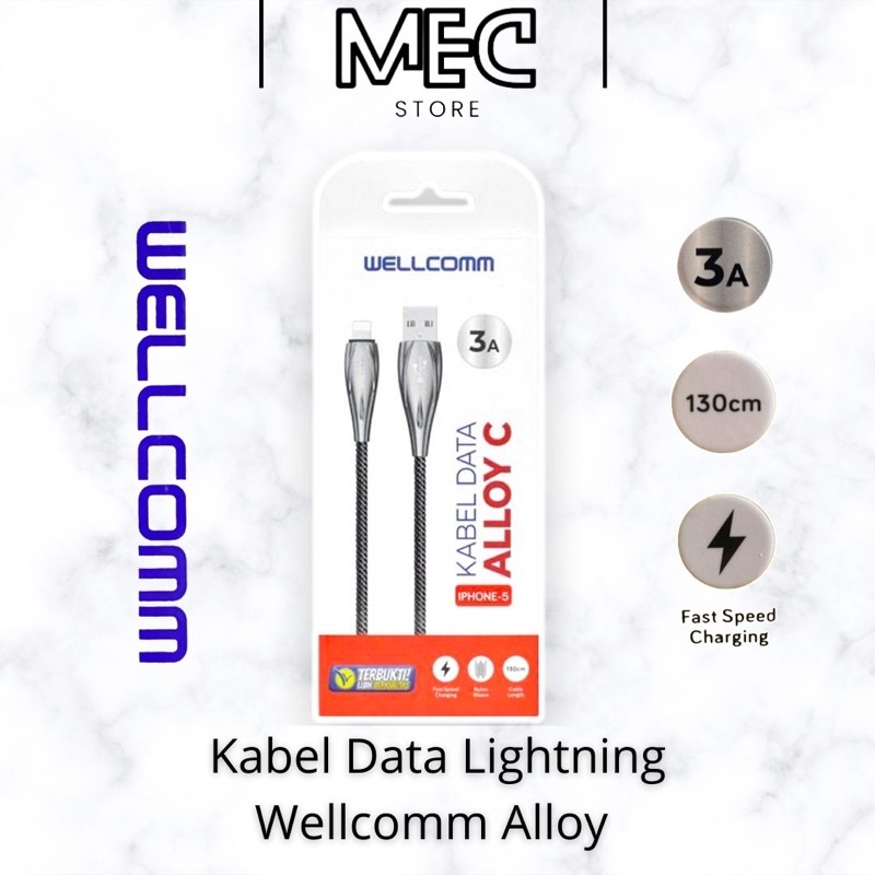 Kabel Data Lightning Wellcomm Alloy C 2.4A Original