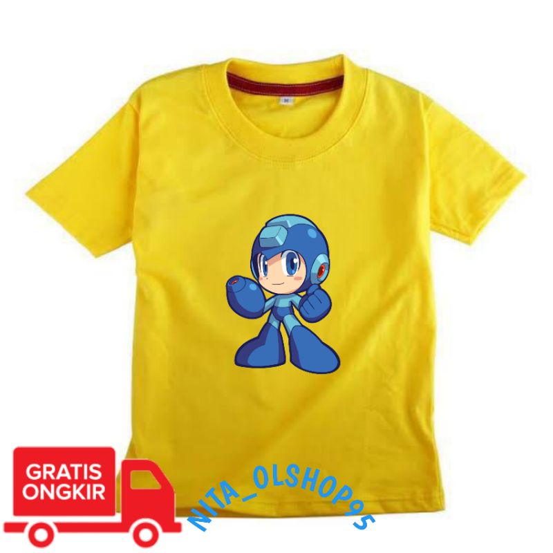 baju anak megaman , baju anak gambar robot , Mega man