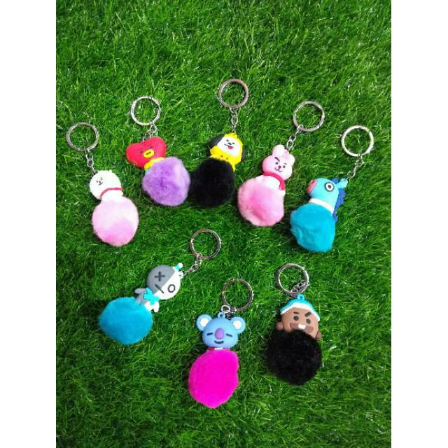 grosir  GANTUNGAN TAS KUNCI BT21 ATAU BTS POM POM