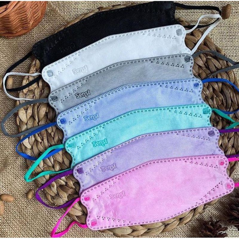 MASKER MEDIS SURGICAL SENSI CONVEX KF94 WARNA ABU BIRU PUTIH HITAM MERAH PINK UNGU COKLAT MERAH PUTI