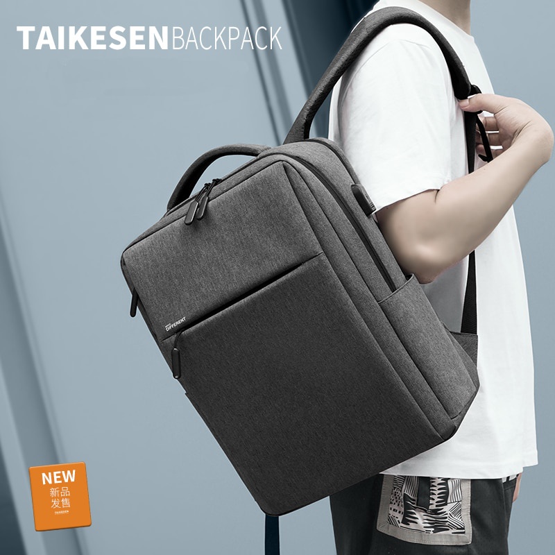 Tas Ransel Laptop 15.6 Inch Backpack Notebook Gendong TAIKESEN Travel Bag Macbook Punggung USB Kuliah Pria Wanita Tumbler Pocket