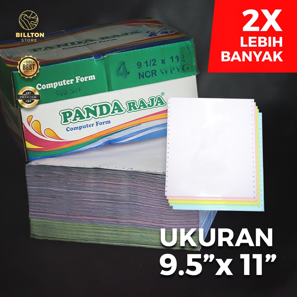 Continuous Form Ukr. 9,5&quot;x11&quot; ( 1-5 PLY )(K1-5) HVS/NCR [ PANDA RAJA ] Kertas Komputer