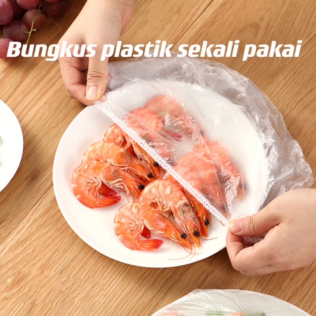 Penutup Makanan Plastik Karet Isi 100 pcs