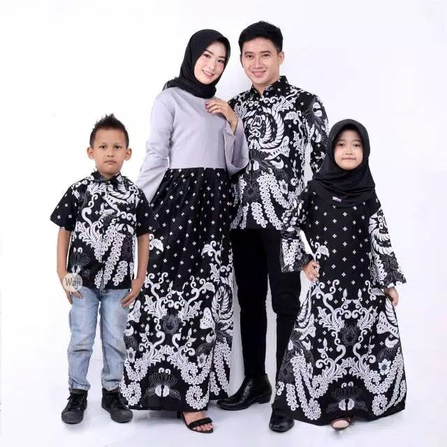 Couple Keluarga Maura Couple - Sania Ruffle Batik Couple Ori Ndoro Jowi - Gurita Putih
