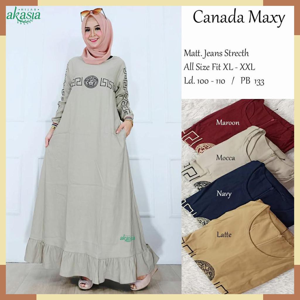 DRESS GAMIS. CANADA MAXY. FASHION MUSLIM WANITA. BY AKASIA