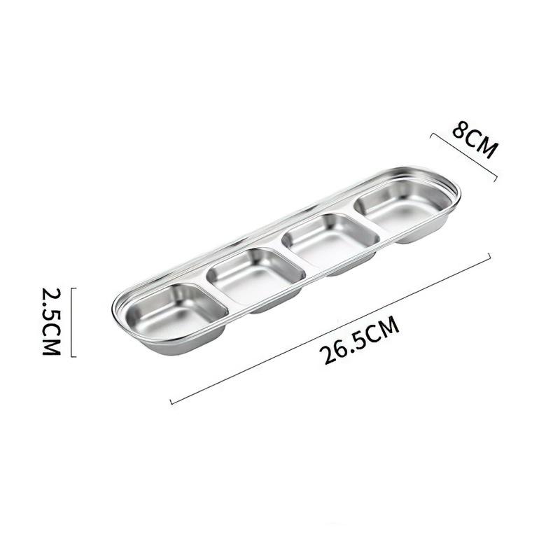 Nampan Saji Makanan Multifungsi Bahan Stainless Steel 1-4 Grid Untuk BBQ