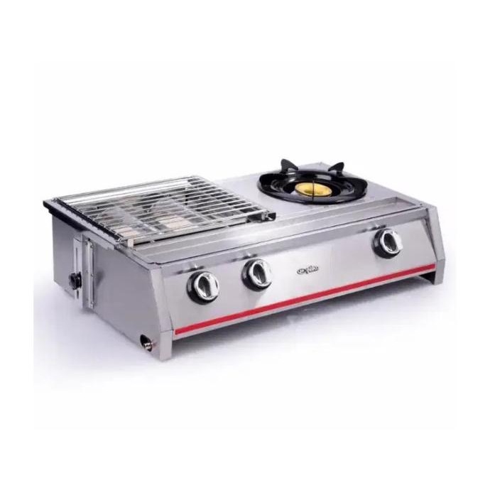 KOMPOR GAS PEMANGGANG BUNNER STOVE (GRS)2IN1 - 2 BUNNER GRILL 1 - NK