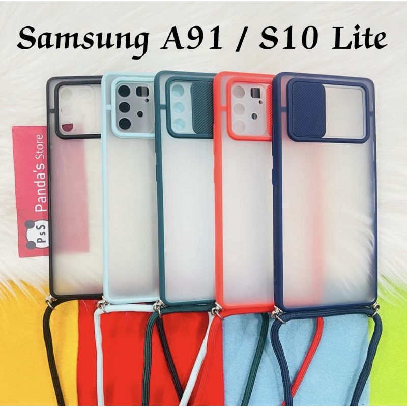 Samsung A91 , S10 liteSoftcase dove sliding camera + Tali Laynard [Premium]