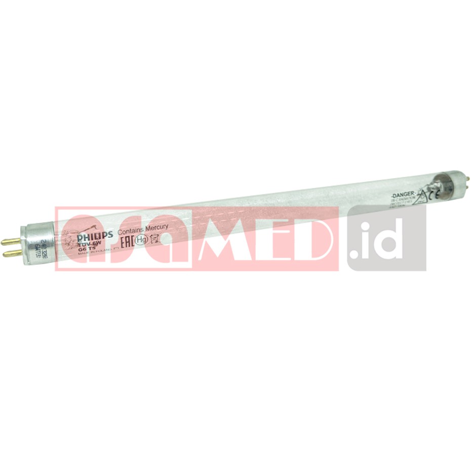 Lampu T UV Bawah alat UV Sterilizer 6W Philips G6T5
