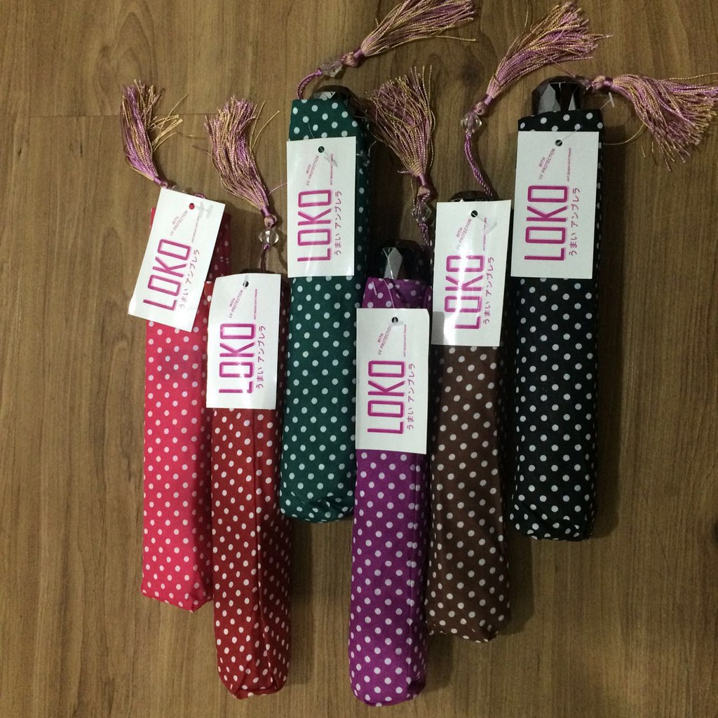 [free Packing Bubble + Dus] Payung Lipat Pipih Small Polka . Polkado