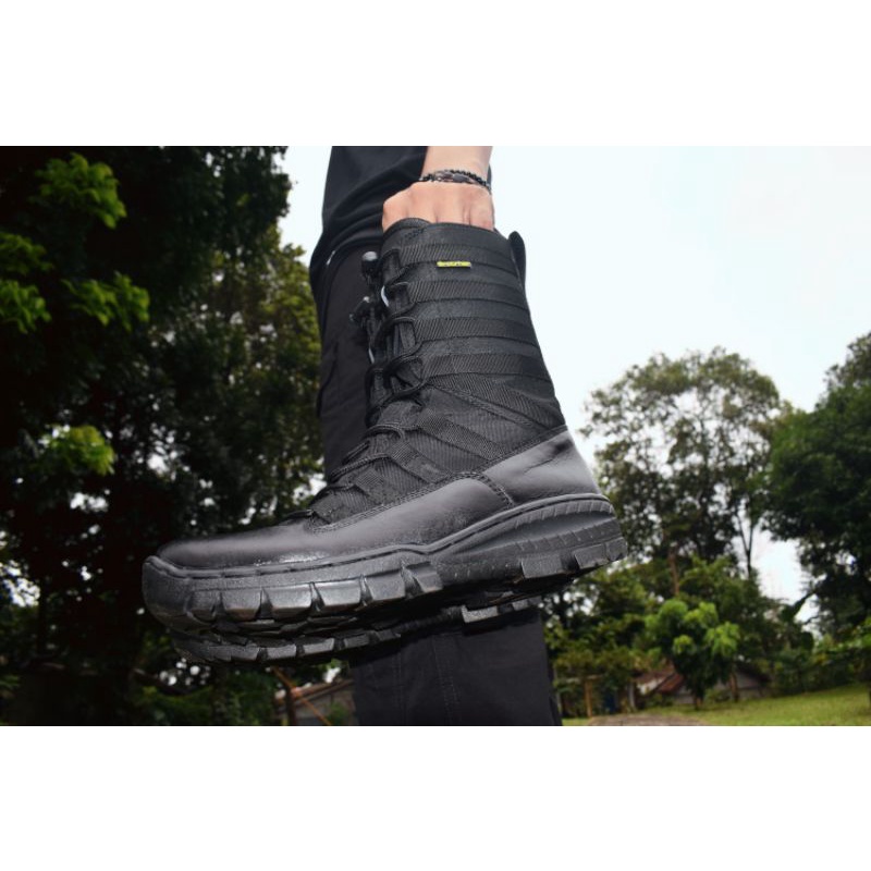 SEPATU PDL NINJA TNI POLRI BAHAN KULIT SAPI &amp; KORDURA ANTI AIR MERK BROTRHER NINJA M2 SLETING DI SOL