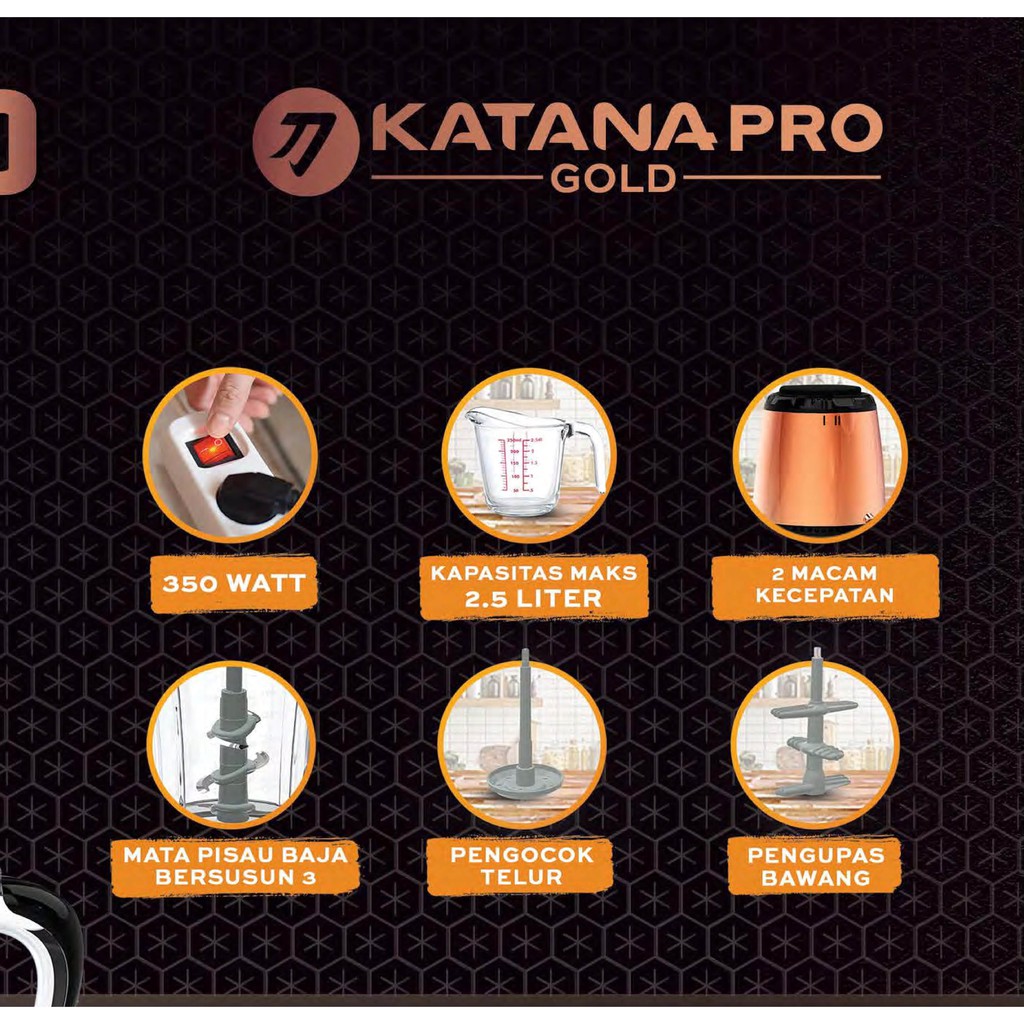 Niko Food Processor Magic Chopper Katana Pro Gold Penggiling Modern Daging Bumbu Adonan Original