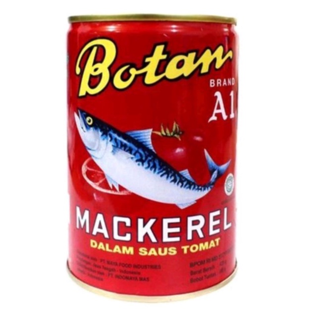 Botan makanan kaleng instan ikan Mackerel Sardines 155Gr