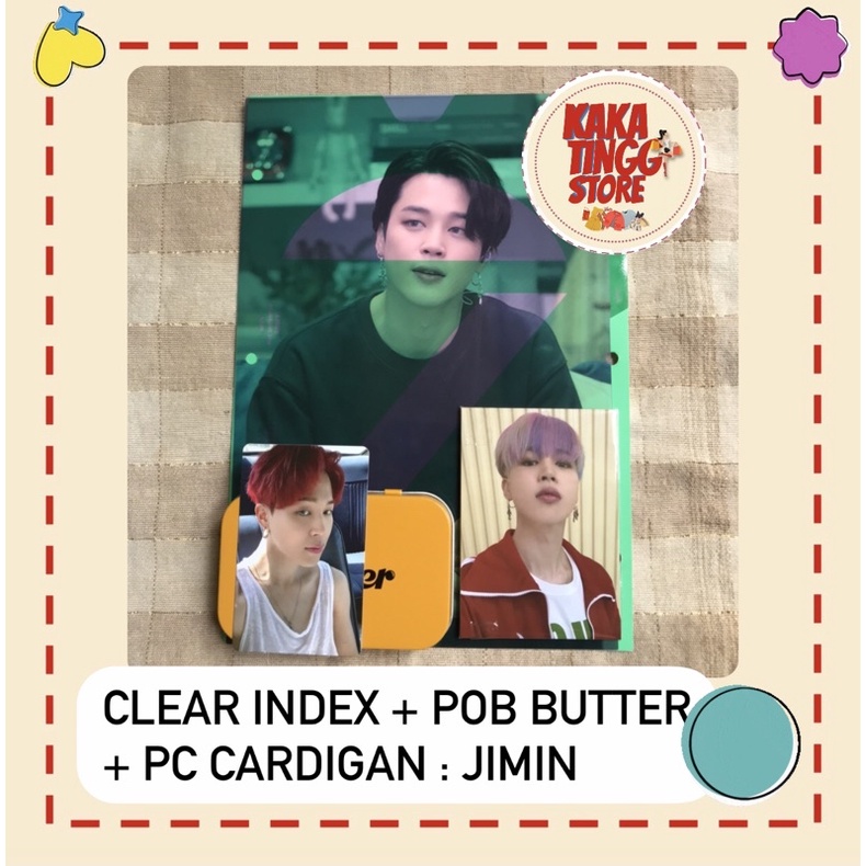 CLEAR PHOTO INDEX MEMO 2020 + POB BUTTER + PC CARDIGAN BUTTER : JIMIN