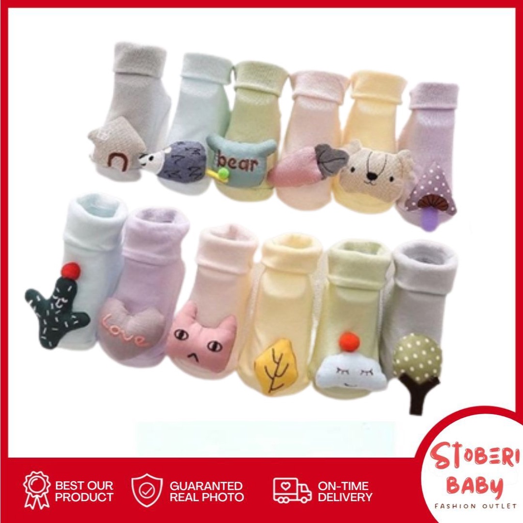 stoberi baby - KAOS KAKI BAYI WOODLAND BONEKA KAOS KAKI 3D MOTIF LUCU