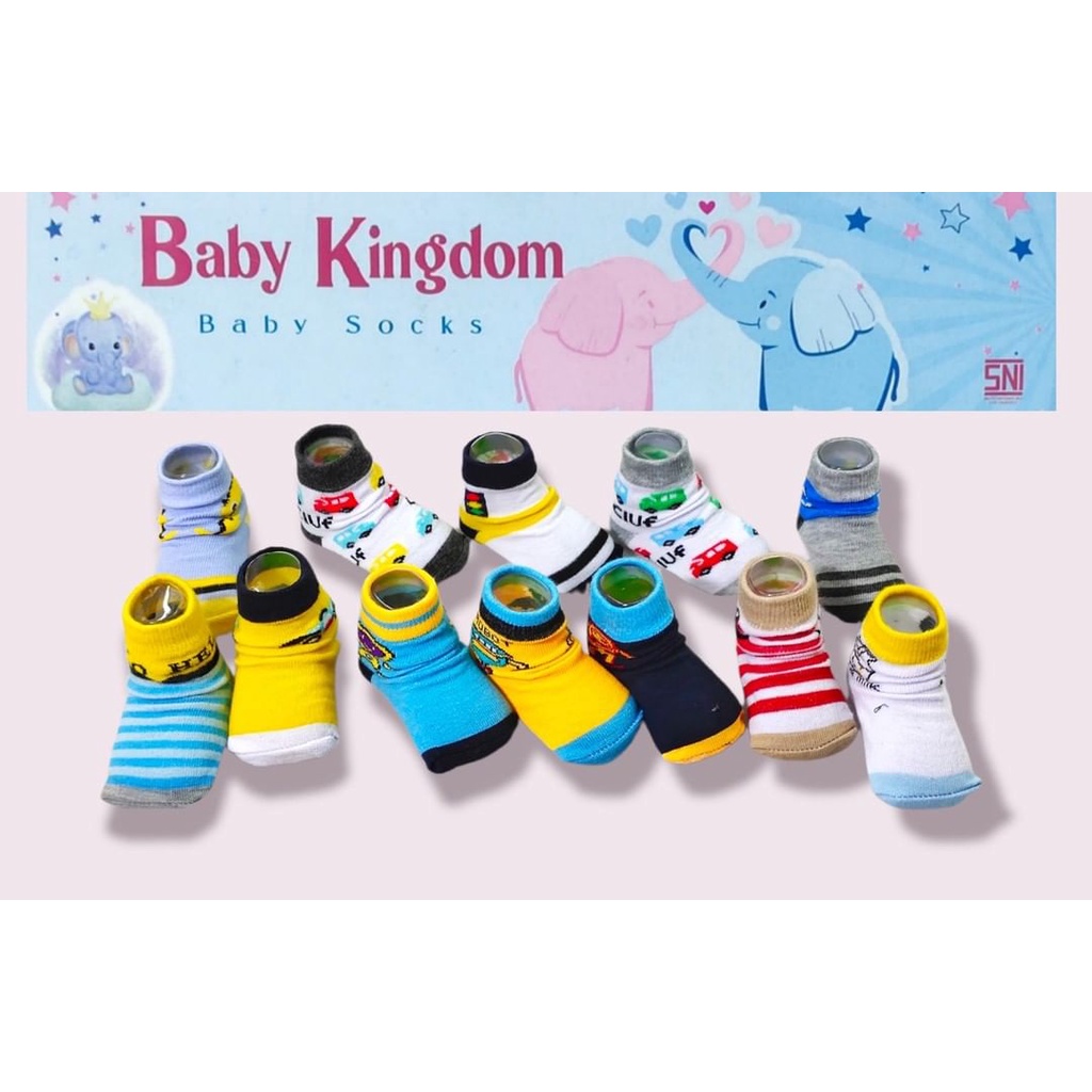 PROMO 12.12 MURAH 3 Pcs Kaos Kaki baby WINTEKU / BABY KINGDOM newborn size 0-6 Bulan