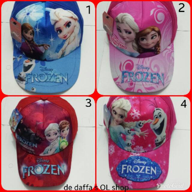 ☆ Topi anak karakter twill printing kulit imitasi - FROZEN