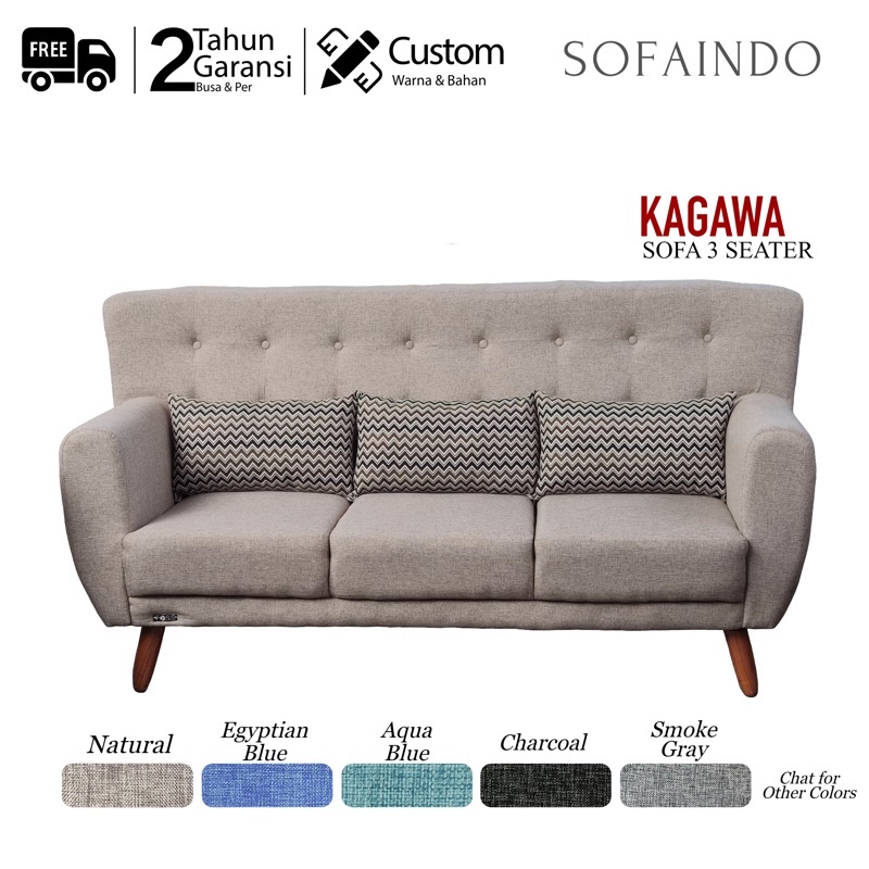 Sofa Minimalis Scandinavian 3 Seater - KAGAWA