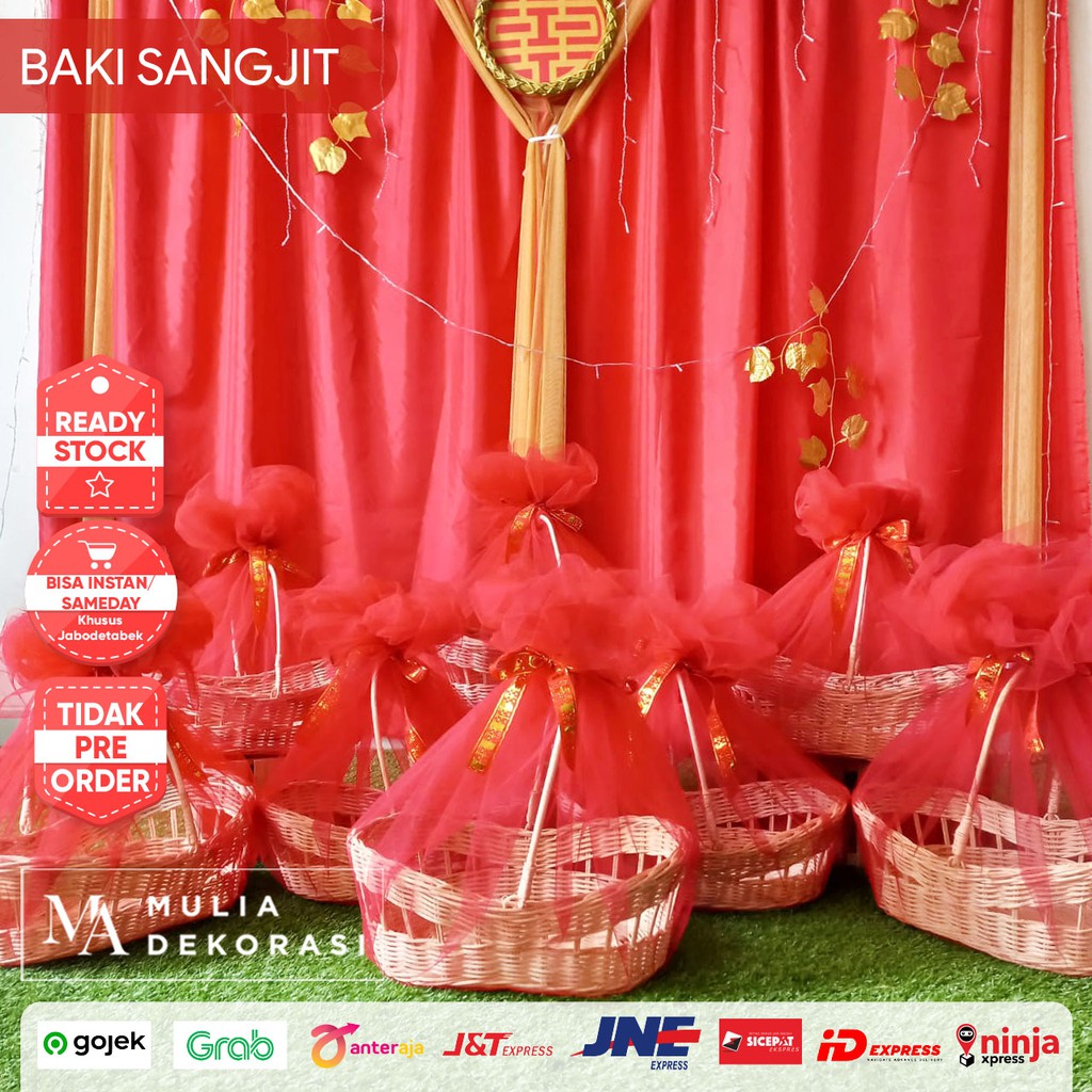 Paket Dekorasi DIY Backdrop Acara Photobooth Keluarga Sangjit Premium Baki Sangjit Shuang Xi