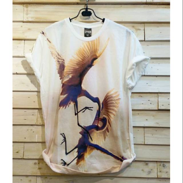 Tshirt Baju Kaos Printing 3D Bird Burung Bangkok Thailand Fullprint Spoon Marcelo Burlon Distro